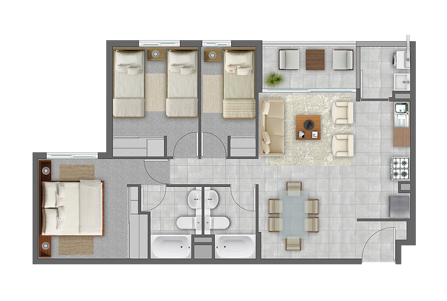 3D/2B Planta A